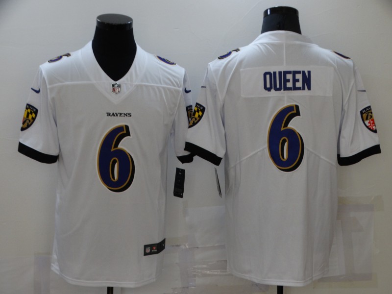 Men Baltimore Ravens #6 Queen White Nike Vapor Untouchable Limited 2021 NFL Jersey->los angeles lakers->NBA Jersey